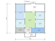 Одноэтажный дом шале из бруса 11х11 с котельной Цицилия